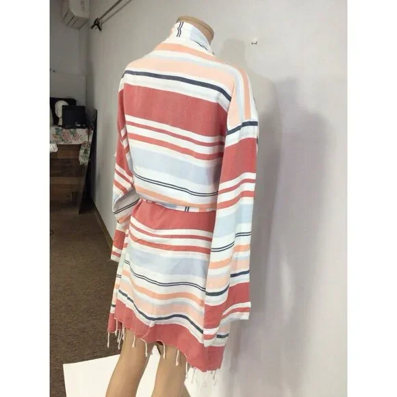 Miiyu Bath Robe Stripe Cotton Womens XL - Picture 2 of 5